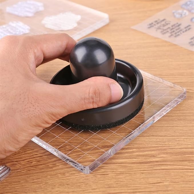 CYFUN DESIGN Rubber Stamp Pressure Tool for DIY Scrapbooking Crafts Stamp Embossing Tool,Precision Stamp Press Stamp Positioning Tools Arts Supplies Stamping Tools