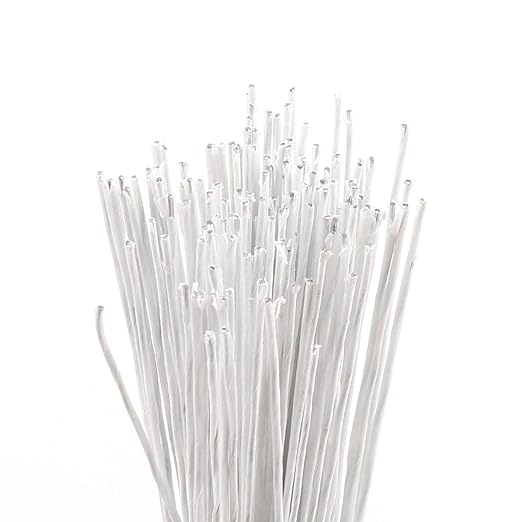 CCINEE 22 Gauge White Floral Wire Stem for Flower Arrangement Craft Supply,16 Inch,150PCS