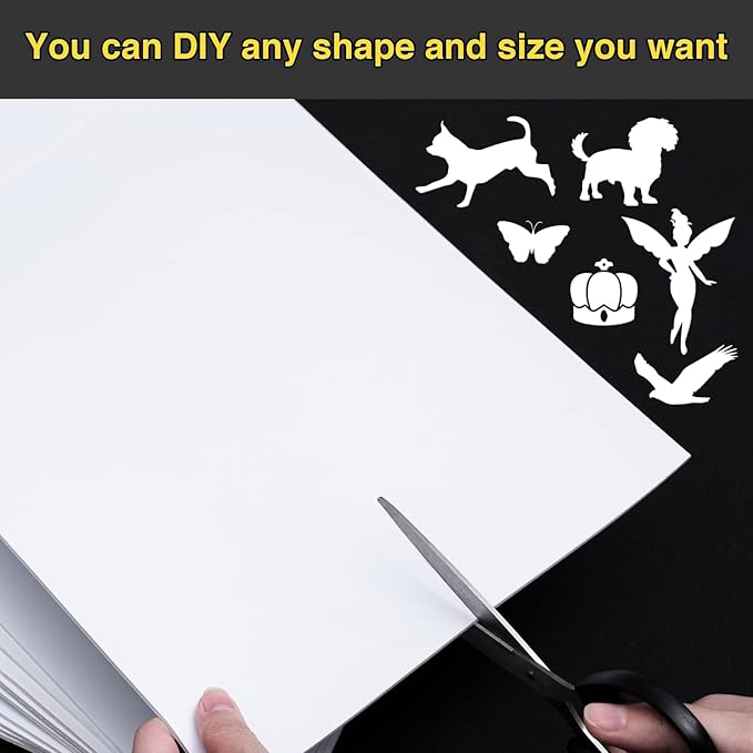 MEARCOOH Self Adhesive Foam Sheets, White 9x12 Inch 2mm Sticky Eva Foam Paper for Crafts Cardmaking Photo Frames Classroom Scrapbooking Christmas Crafts (White 10 Sheets)