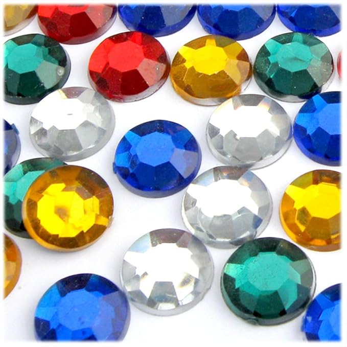 The Crafts Outlet 72pc Rhinestones Round 20mm - Jewel Tone Assortment