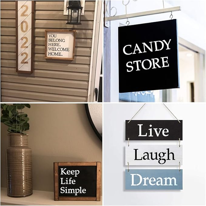 1 Inch Alphabet Letter Stencils for Painting - 70 Pack Letter and Number Stencil Templates with Signs for Painting on Wood, Reusable Alphabet and Numbers Stencils for Chalkboard Wood Signs & Wall Art