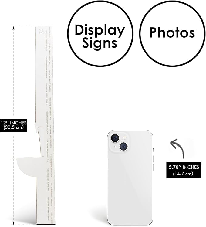 Golden State Art, 12 Inch Self Stick Easel Back, Cardboard Stand, Single Wing, Archival Quality, Display Posters Pictures Brochures, Easy and Fast Application (Pack of 50) White, Made in USA