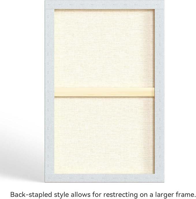 PHOENIX 24x36 Inch Museum Canvas - 2 3/8 Inch Thick Porfile Deep Large Stretched Canvas for Painting 1 Pack 100% Cotton 11 Oz. Gesso Primed White Blank Professional Canvas Oil & Acrylic Paints