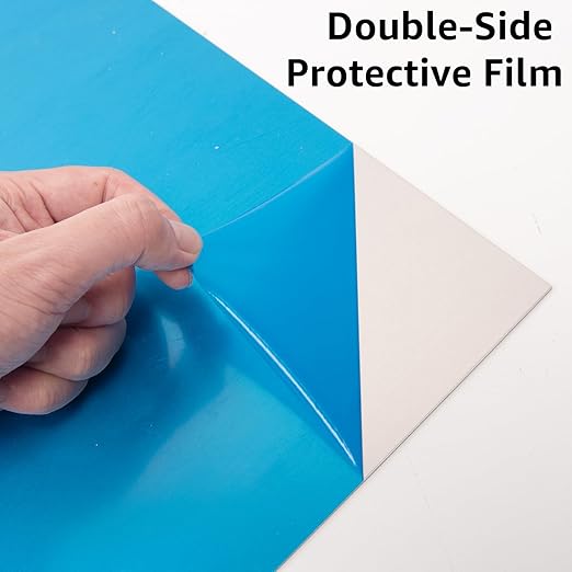 6061 T651 Aluminum Sheet Metal 12" x 16" x 1/8" (0.125") Rectangle Metal Plate Covered with Protective Film, 3mm Flat Aluminum Plate for Crafting and Industry