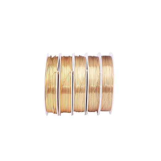 KC Gold Copper Wire 0.5mm Bead Cord for Bracelet Necklace Charm Beading Jewelry Making 22yard