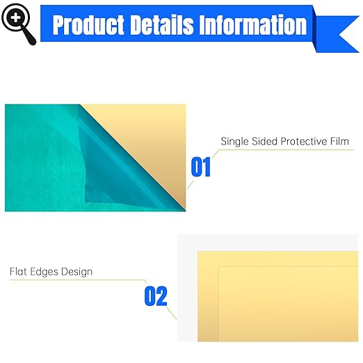 Brass Sheet,2" x 4"-18 Gauge(1mm) Thickness,99.9% Pure Brass Plates for DIY, Jewelry, Electrical, Repair, Industrial(2 Pac）