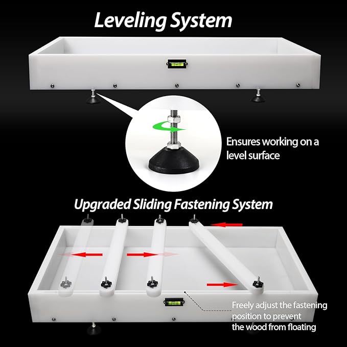 Large Reusable Epoxy Resin Mold 52×26×3 Adjustable Clamping System – Ideal Resin Molds for Coffee Tables, Trays, Cutting Boards & DIY Projects