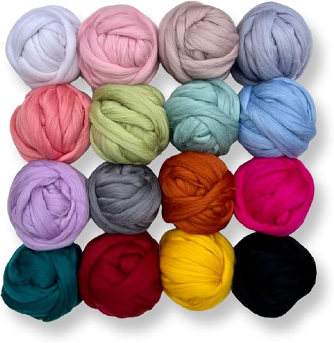 Revolution Fibers Dyed Corriedale Wool | 8.2 Ounces of Premium Combed Wool Top | 26 Micron, 100% Pure Corriedale Wool Roving, Ethically Sourced (Seal Gray)