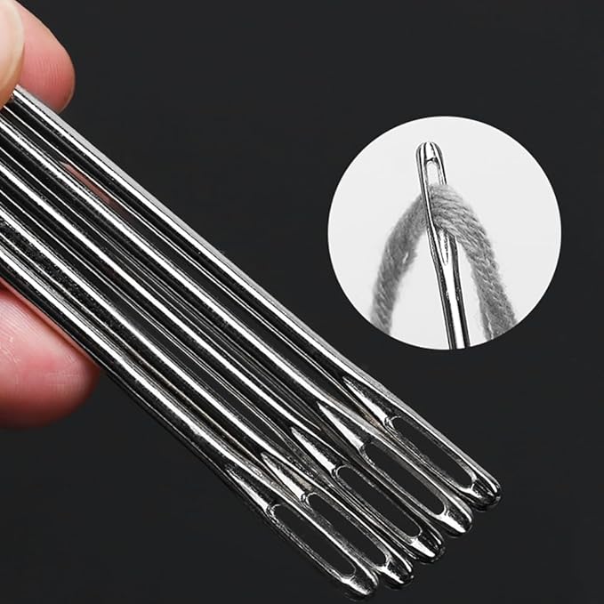 12" Professional Upholstery Needle 30cm length 3mm thickness, Big Eye Hand Sewing Needles for Stitching and Crafting Projects