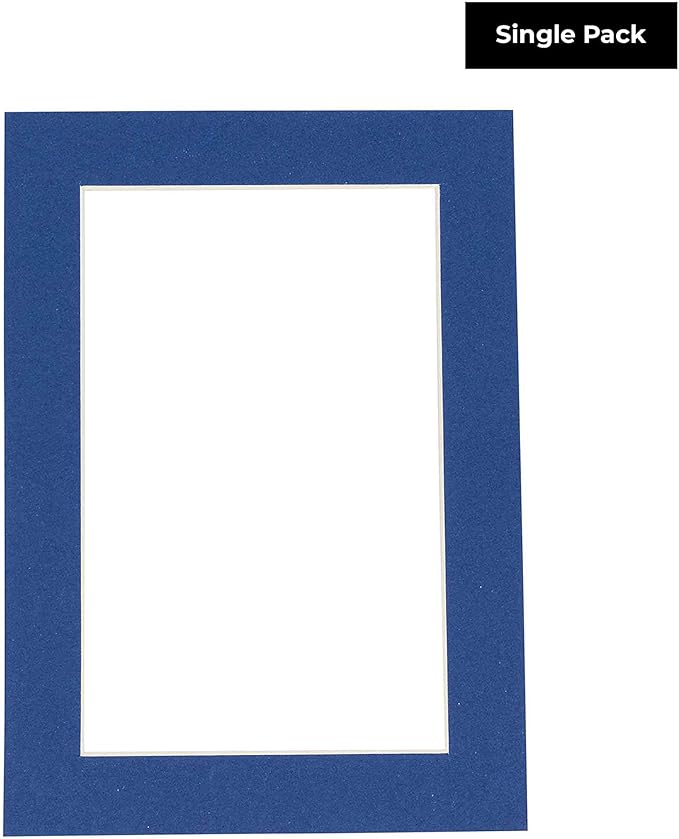 Poster Palooza 8x10 Mat Bevel Cut for 5.5x8.5 Photos - Acid Free Bottle Blue Precut Matboard - For Pictures, Photos, Framing - 4-ply Thickness
