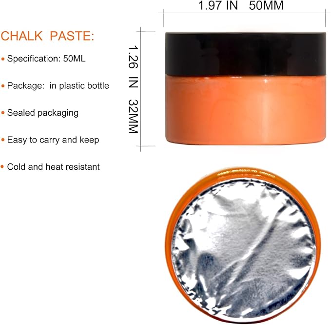 BOOLOOEN 8PCS Chalk Paste with 3 Mini Squeegee, Screen Printing Ink, Chalk Paste for Stencils, Reusable Self-Adhesive Stencil Paste Starter Kit, Handmade DIY Home