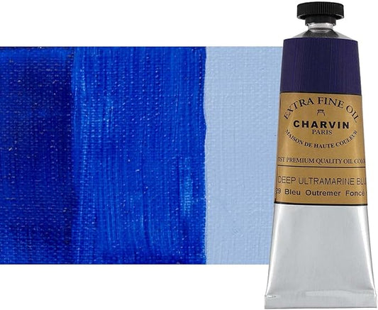 Charvin Extra Fine Oil Paint, Ultramarine Blue Deep 60 mL - Triple-Milled, Rich Texture, Poppy Oil-Based, Light-Fast, Handmade, Archival Quality