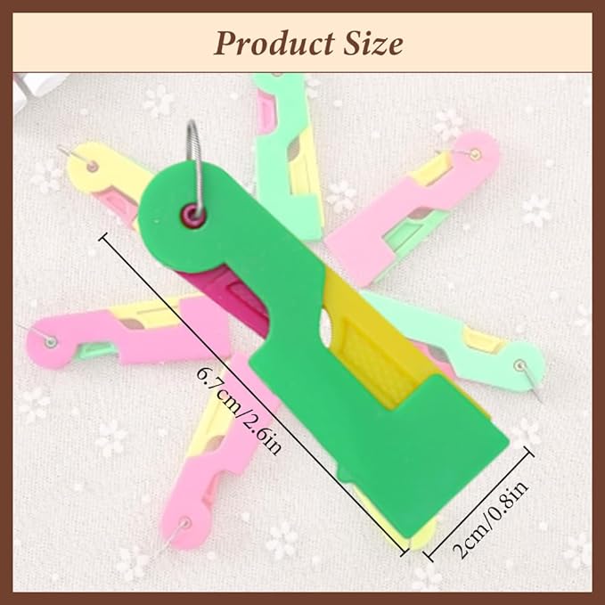 Automatic Needle Threader,2024 New Plastic Needle Threaders,Used to Quickly Thread The Thread Into The Needle Hole, Suitable for The Elderly and Those Who Like to Do Needlework(Random Color) (3 PCS)