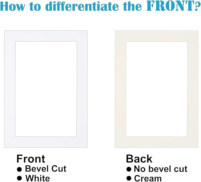 Egofine 5x7 White Picture Mats Pack of 14, Frame Mattes for 4x6 Pictures, Acid Free, 1.2mm Thickness, with Core Bevel Cut