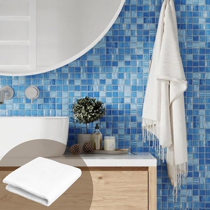 40" x 80" Mosaic Mesh for for Back Mounted Tile with Gloves, Fiberglass Mosaic Mesh Backing Boast for Tile Installation Supplies Tools, Non Sticky (40" x 80")