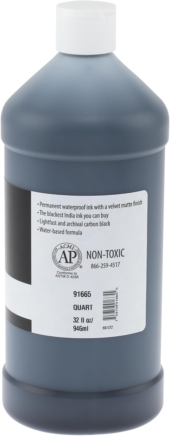 New York Central® India Ink 32oz Bottle - Make an Impact with Matte Black India Ink, Perfect for Artists, Calligraphy, Illustrations, & More