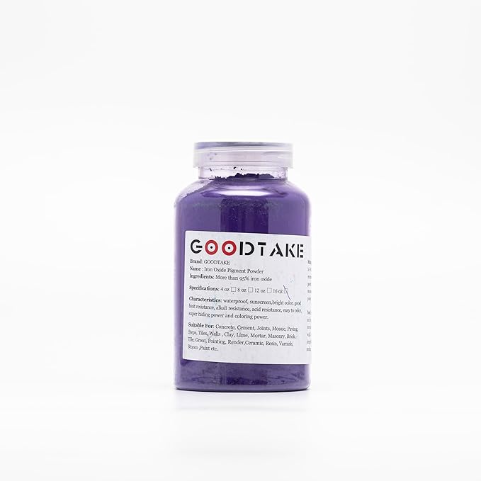GOODTAKE Purple Iron Oxide Pigment Powder, Concrete Cement Dye Color Pigment for Pastel Tile Paint Mortar Grout (Purple, 2 Pounds)