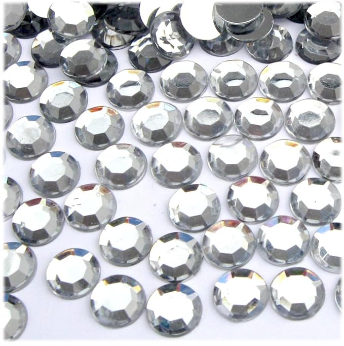 The Crafts Outlet 144pc Flatback Acrylic Rhinestones Round 10mm - Jet Black