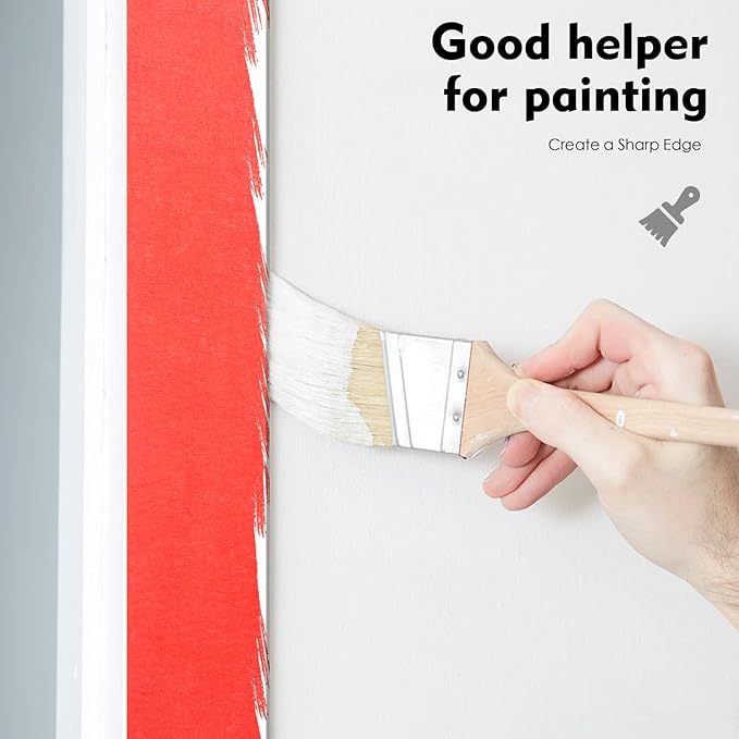 Red Painters Tape,1 inch x 60 Yards - Clean Release Masking Tape for Painting,Labeling,DIY Crafting,Decoration and School Projects