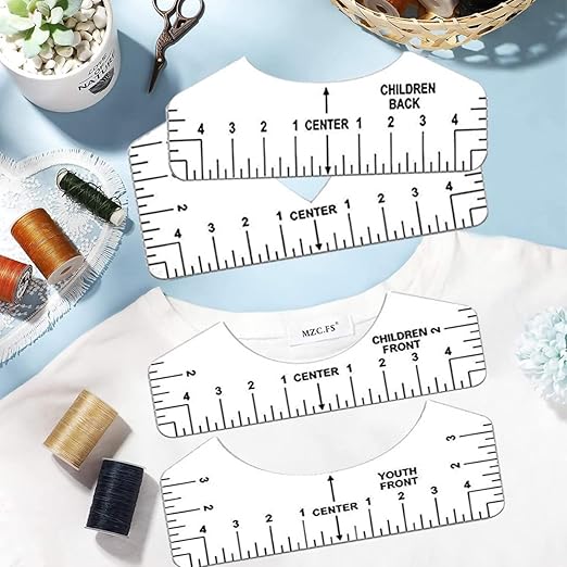 Vowlove Tshirt Ruler Guide for HTV Vinyl Heat Transfer Vinyl - T-Shirt Alignment Tool Shirt Centering Ruler Set Sublimation Blanks Accessories Tools Heat Press Tee Measurement Front Back