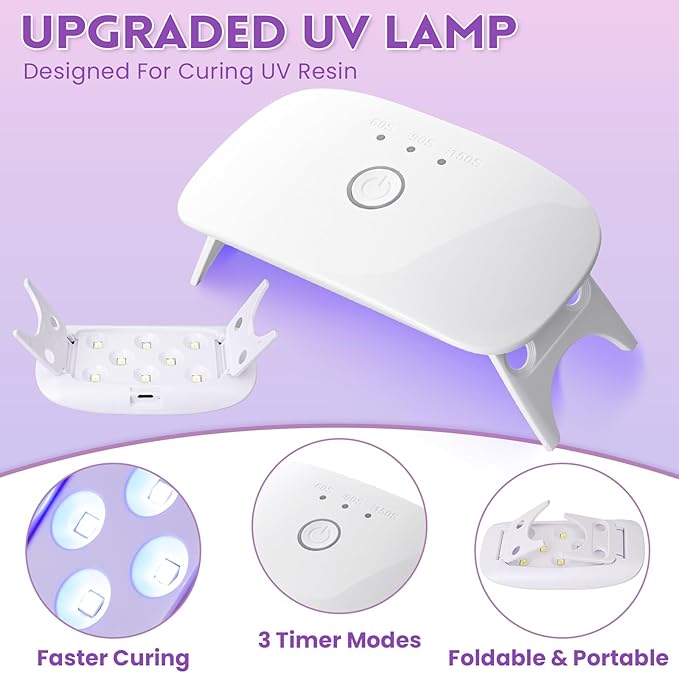 LET'S RESIN Jewelry Making Kit - 153Pcs Crystal Clear 250g UV Resin with UV Lamp,Jewelry Resin Molds, Starter kit for Keychain, Earring Making, Craft Decor