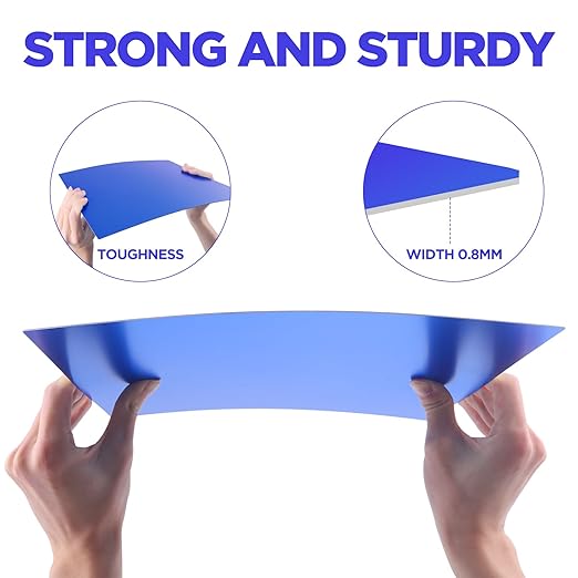 Anodized Aluminum Sheet Metal 11.3 x 11.3 x 1/32 Inch Metal Plates Engraving Blanks for CNC Laser Engraving DIY Card, 0.8MM Thin Decorative Aluminum Sheets for Crafting (Blue 2)