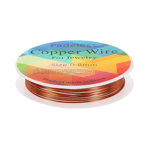 HARFINGTON 8ft Jewelry Wire, 20 Gauge (0.8mm) Brass Craft Soft Metal Tarnish Resistant Copper Beading Wire for Jewelry Making Supplies Crafting, Coffee