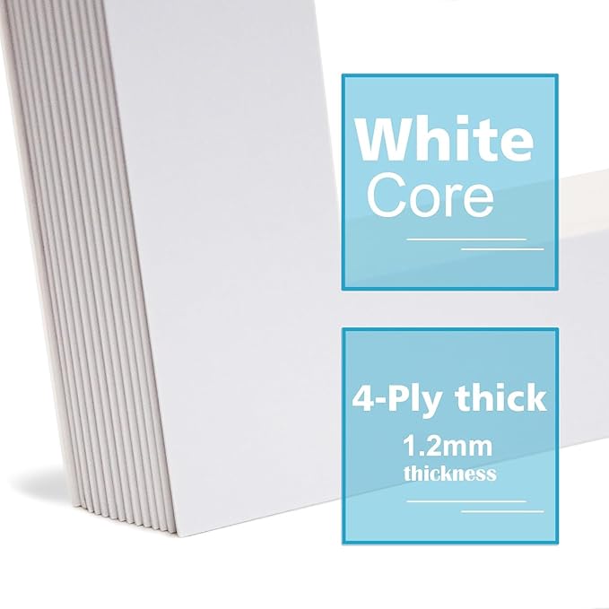 Egofine 11x14 White Picture Mats Pack of 6, Frame Mattes for 8x10 Pictures, Acid Free, 1.2mm Thickness, with Core Bevel Cut
