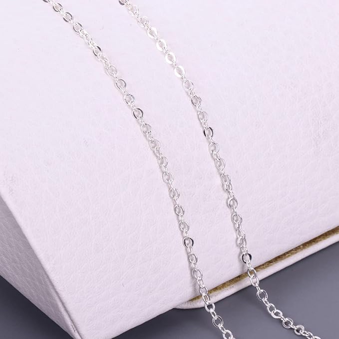 Jishi 80ft Necklace Chains Jewelry Making Chain Link Rolls Bulk 2mm - Bracelet Earring Necklace Craft Supplies DIY Jewelry Making Findings, 8-Colors Gold Silver Copper Plated Metal Rolo Cable Chains