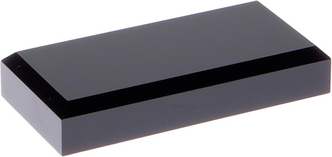 Plymor Black Acrylic Rectangular Beveled Display Base, 4" W x 2" D x 0.75" H