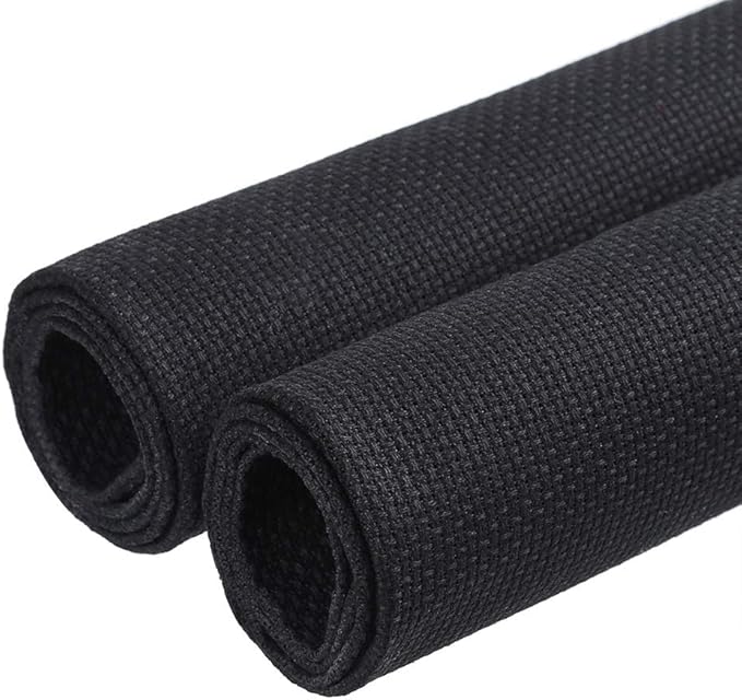 Caydo 2 Pieces 14 Count Classic Reserve Aida Cloth Cross Stitch Cloth, 25 by 18-Inch Big Size, Black