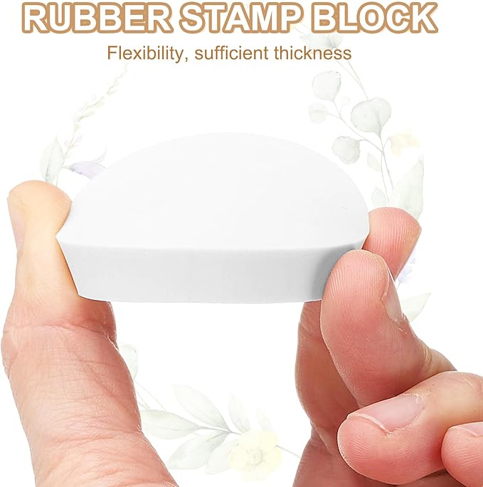 PATIKIL 8Pcs 2" Rubber Carving Blocks, Soft Linoleum Art Carving Block Round Crafts Stamp Making for Printmaking Stamps Carving Supplies, White