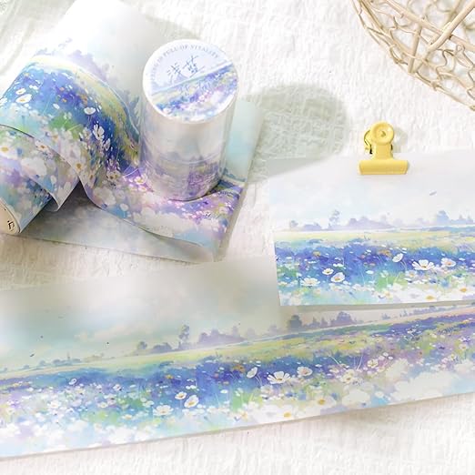 6Rolls Colorful Natural Scenery Washi Tape Set Scrapbook Supplies Spring Floral Washi Tape Stickers Decorative Tape Vintage Flower Cute Washi tape Bulk Washi Stickers Junk Journal Journaling Supplies