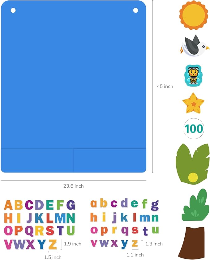 CHEFAN Felt Letter and Number Tree, Coconut Tree Alphabet Game, Felt Story Board Set for Early Education Storytelling, Flannel Board for Wall Teaching Home Classroom Play