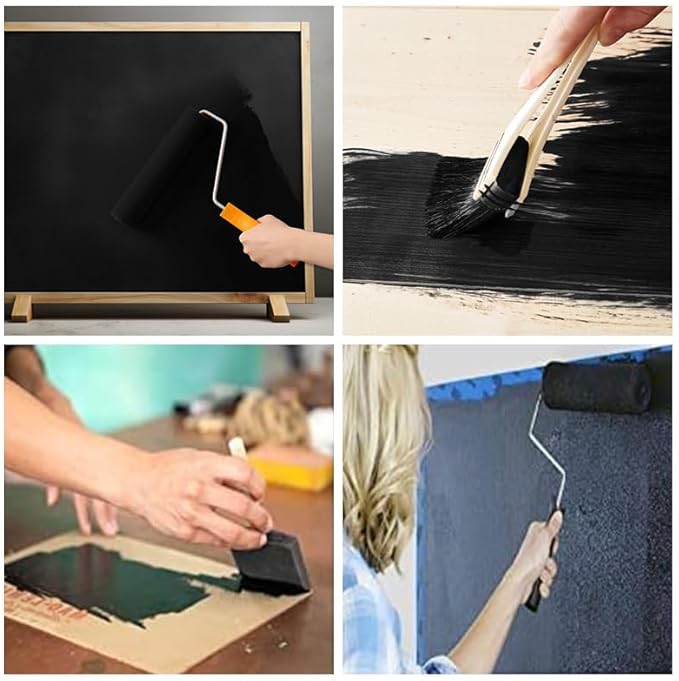 Chalkboard Paint White Chalk Board Paint for Wood, Metal, Glass, Wall, Plaster Boards Sign, Frame Any Surface White Matte Finish, Acrylic Non-Toxic, Quick-Dry - 250g, 9oz, Cover 35 sf