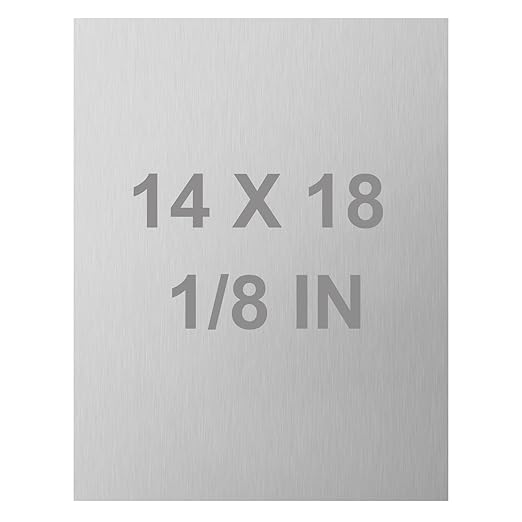 6061 T651 Aluminum Sheet Metal 14 x 18 x 1/8 (0.125') Inch Flat Plain Aluminum Plate Covered with Protective Film, Heat Treatable Rectangle 3MM Metal Plate for Crafting, Industrial