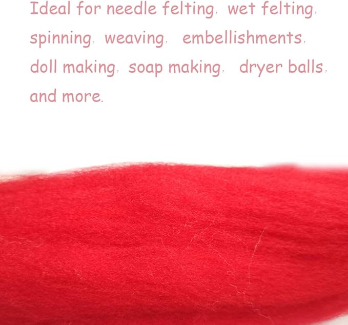 Wool Roving Bulk - 8.82oz Super Wool Chunky Yarn, Wool Roving Top for Needle Felting, Soft Felting Wool Supplies for Hand Spinning, Blending, Weaving and DIY Craft