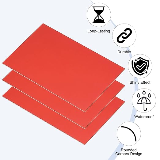 PATIKIL 5x8 Inch Anodized Aluminum Sheet Metal, 7Pcs Laser Plates Engraving Blanks 0.5MM Thin Rectangle for Crafting DIY House Laser Engraving, Silver/Black/Blue/Green/Yellow/Red/Purple