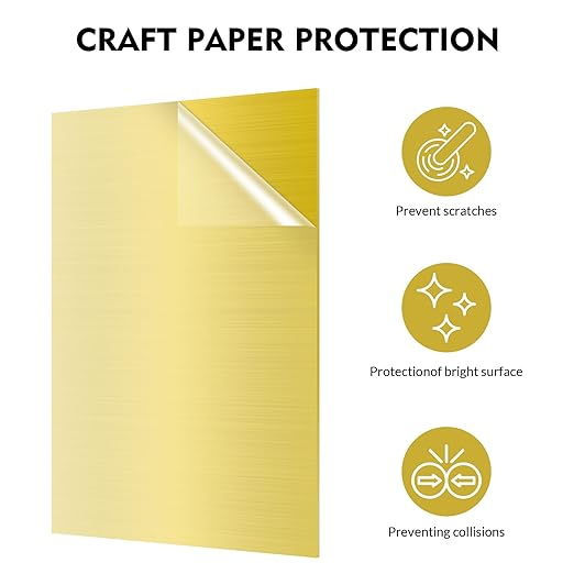 Laser Engraving Blank ABS Double Color Plastic Sheet, 11.8x6.49x0.05 inch Materials Double Color Plastic Sheet for Interior Signs, Badges, DIY Carving Pack of 12(Gold)