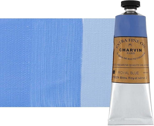 Charvin Extra Fine Oil Paint, Royal Blue 60 mL - Triple-Milled, Rich Texture, Poppy Oil-Based, Light-Fast, Handmade, Archival Quality