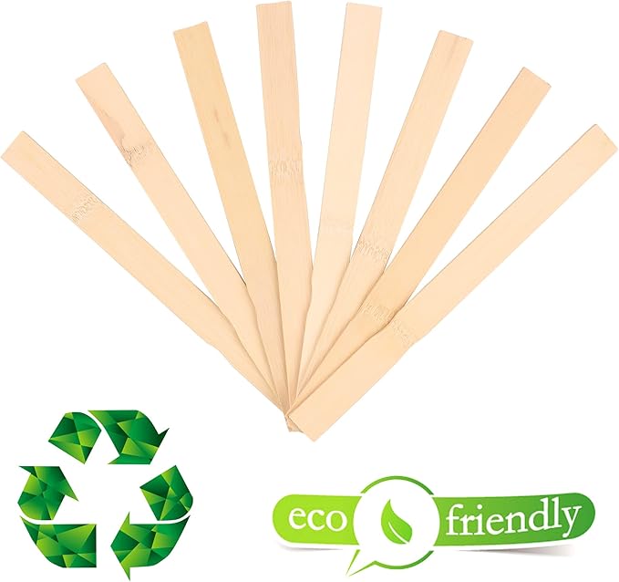 Paint Stir Sticks-Rewiss Bulk 100 PCS 10in Length Bamboo Craft Sticks Natural Color Paint Stir Sticks