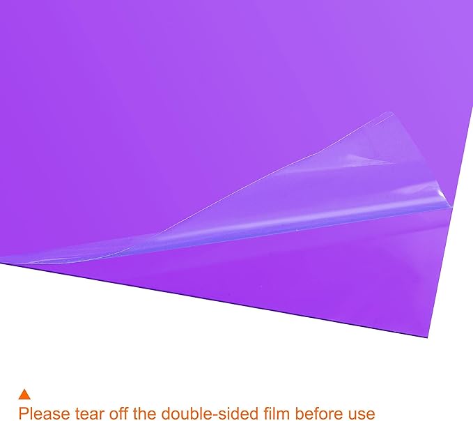 uxcell 4Pcs A4 Gel Light Lighting Filter Overlay Transparent Color Correction Plastic Vinyl PVC Sheets Photography Television Purple,0.3mm