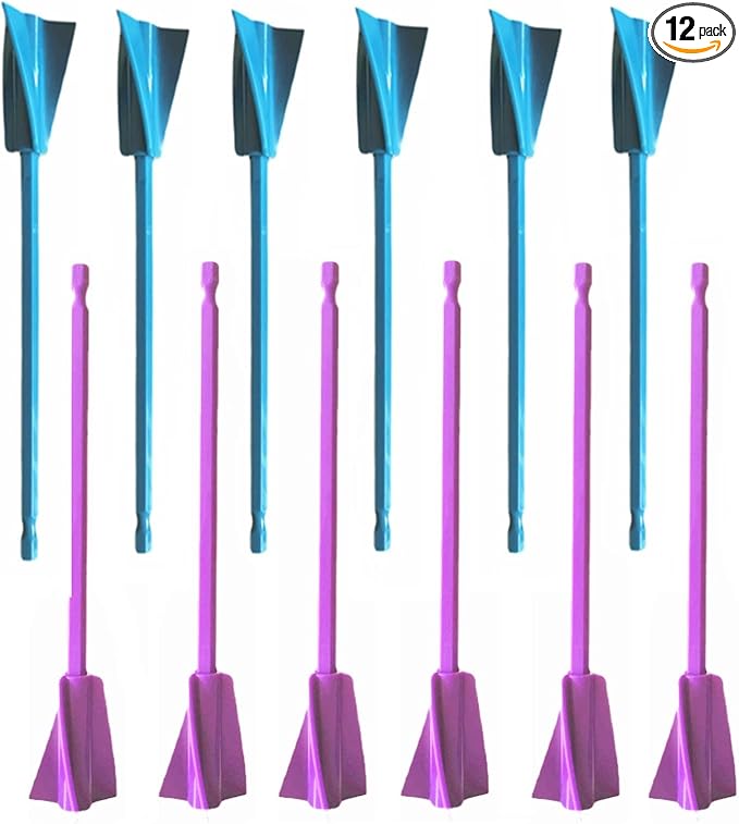 Resin Mixer Paddles,12 PCS Drill Mixing Attachment,Reusable Paint Mixer for Drill, epoxy drill paddles drill mixer Drill Attachment Resin Molds Mixing,Epoxy Tumblers Cups