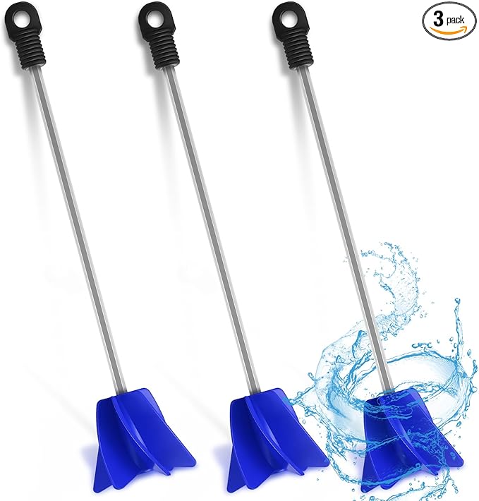 Loosh 3 Pcs 11 Inch Paint Stirrer for Drill, Paint Mixer Attachment, Helix Epoxy Mixer for Concrete Resin Silicone Stirrer Paddle Works with Most Drills (Blue)