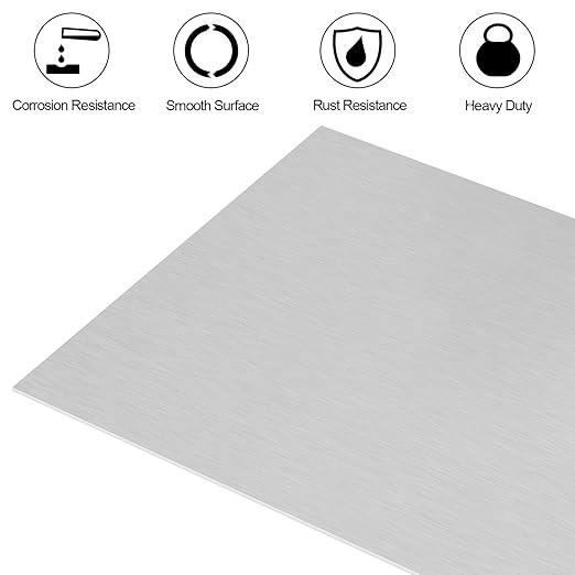 6061 T651 Aluminum Sheet Metal 15 x 15 x 1/8 (0.125") Inch Thickness Rectangle Metal Plate Covered with Protective Film, 3mm Aluminum Sheet Plate Flat Stock, Finely Polished and Deburred