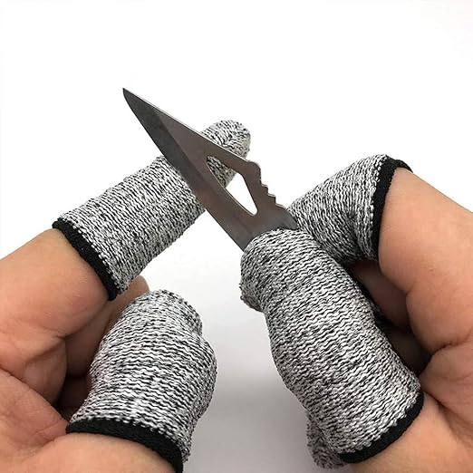 JADE KIT 60 PCS Finger Cots Cut Resistant Protector, Finger Covers for Cuts, Gloves Life Extender, Cut Resistant Finger Protectors for Kitchen, Work, Sculpture, Anti-Slip, Reusable