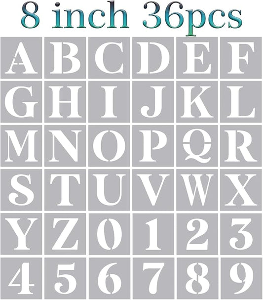 8 Inch Large Letter Stencils - Alphabet Stencils for Painting on Wood, DIY Crafts & Wall Signs