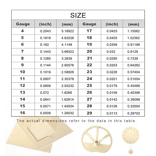 14 Gauge Brass Sheet，H62 Brass Plates Metal 0.059" Thickness x 5.9" Width x 5.9" Lenght, for Models, Crafts, Repairs, Electrical, 1Pcs