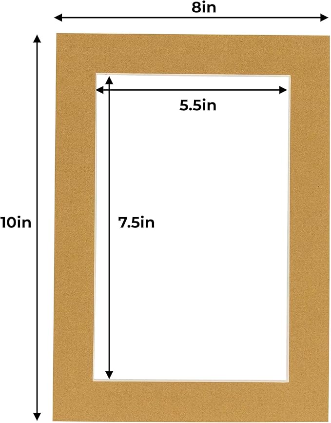 6x8 Mat for 8x10 Frame - Precut Mat Board Acid-Free Show Kit with Backing Board, and Clear Bags Rattan Beige 6x8 Photo Matte Made to Fit a 8x10 Picture Frame Matboard for Framing, Pack of 1 Mat