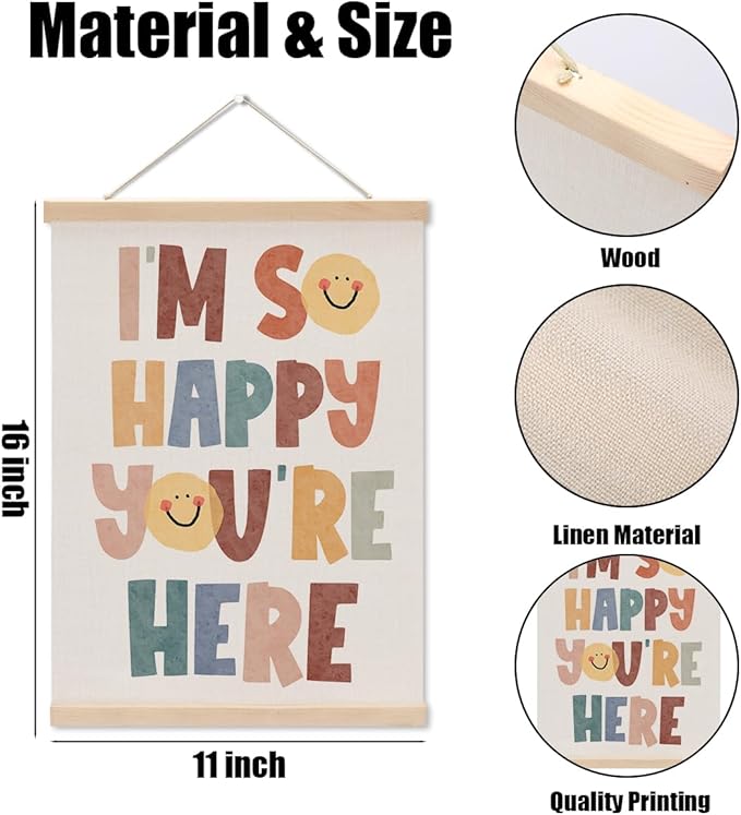 Boho Classroom Decor Wall Decor Poster Hanger, Teacher Gits, Welcome Sign Wall Hanging Flag Banner, Classroom Decoration Nursery Toddler Kids Room Playroom Decoration Wall Art Christmas Birthday Gifts